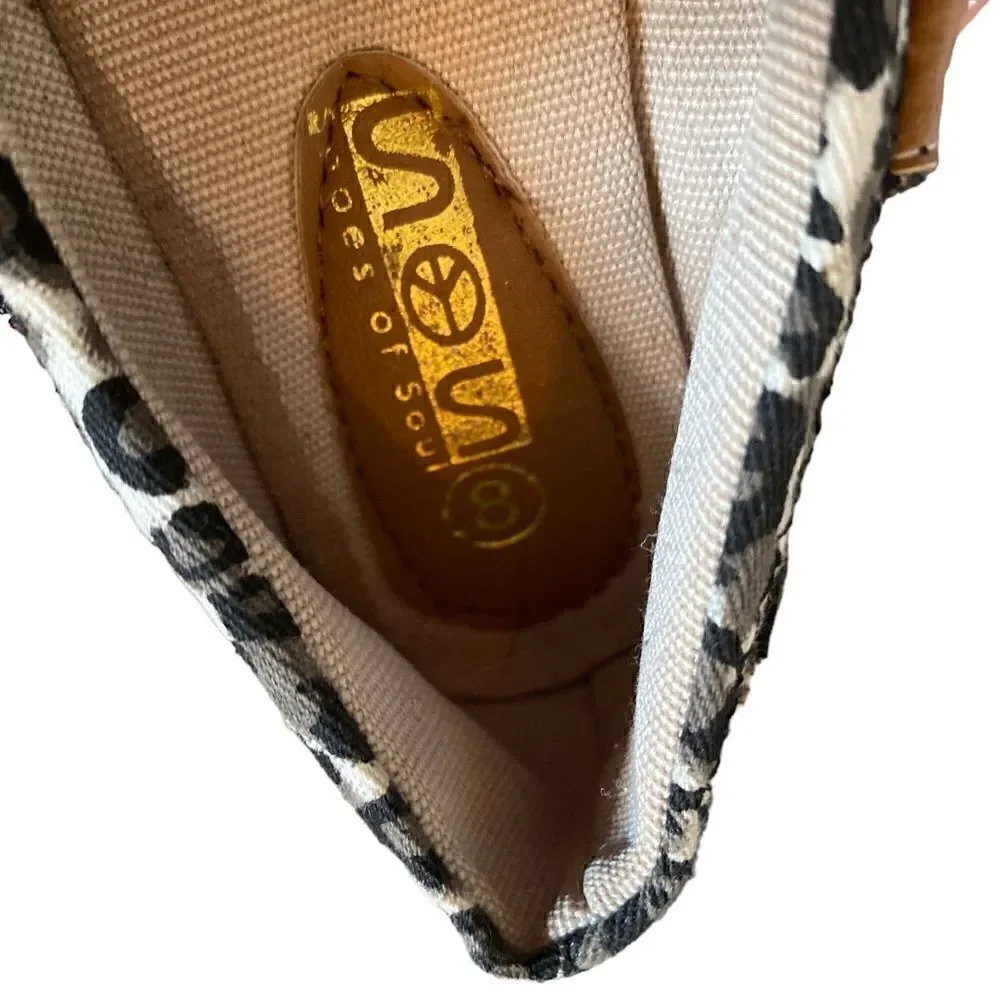Shoes of Soul Canvas Leopard Mary Janes Size 8